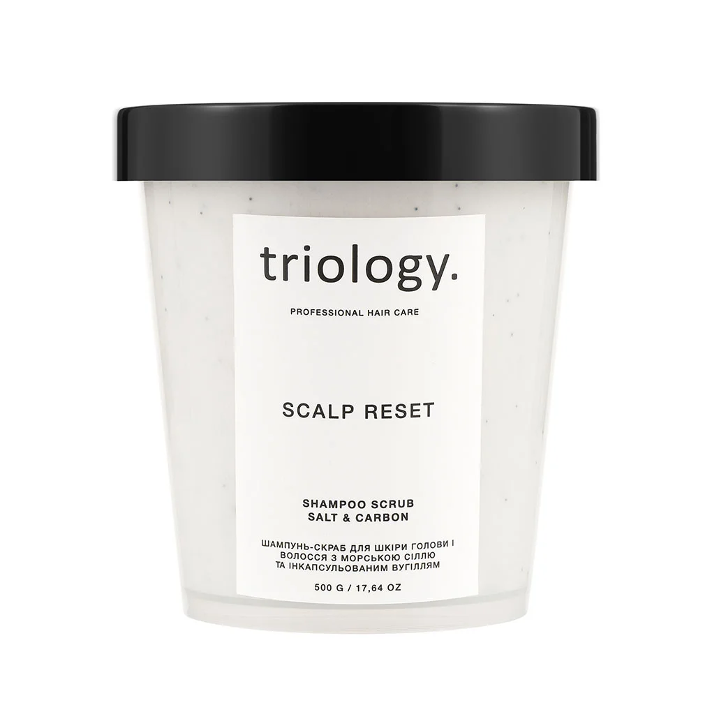 Triology – szampon-peeling do skóry głowy i włosów z solą morską i enkapsulowanym węglem
